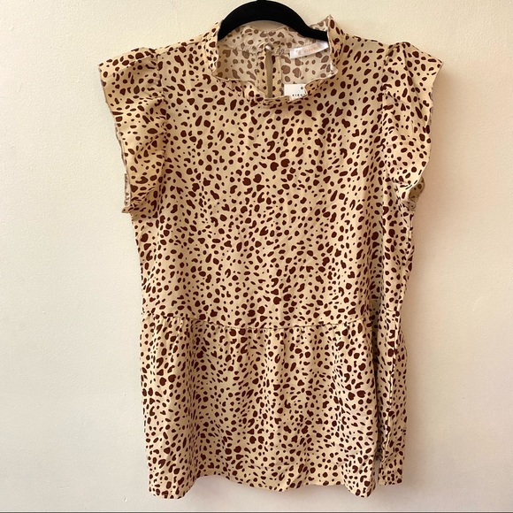 Kirundo sleeveless ruffle spotted tunic top size small - Picture 1 of 7